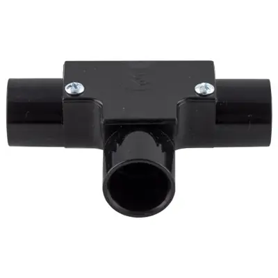 Marshall Tufflex MIT3BK | 25mm Inspection Tee for Round PVC-U Conduit, Black