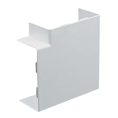 Marshall Tufflex TFAS50CWH | 50x50mm Maxi Trunking Clip On Flat 90 Degree Angle Bend, White