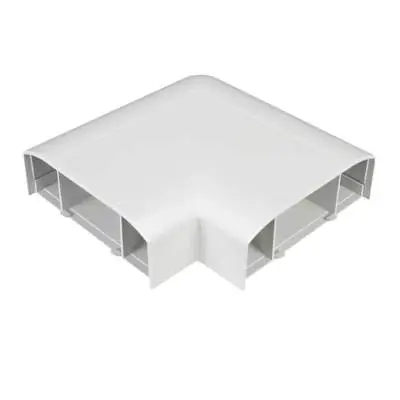 23665-4 MK VP185WHI | Prestige 3D Three Compartment Dado Trunking Flat Angle Bend with Cover & Carrier, White