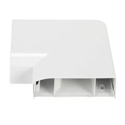 MK VP195WHI | Prestige 3D Three Compartment Skirting Trunking Flat Angle Up with Cover & Carrier, White