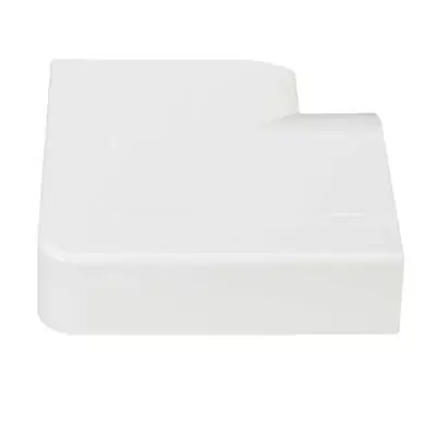 MK VP195WHI | Prestige 3D Three Compartment Skirting Trunking Flat Angle Up with Cover & Carrier, White