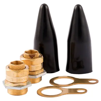 Read more on SWA BW20SPACK-ALT | 20mm S Indoor Brass Cable Gland Pack with 2x Gland, Steel Locknut, Earth Tag and Shroud