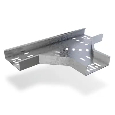 Read more on Trench MDT050FT | 90 Degree Flat Tee for 50x25mm Medium Duty Cable Tray, Pre-Galvanised
