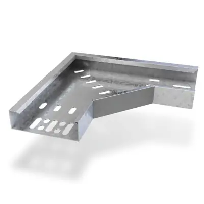 Read more on Trench MDT225FB | 90 Degree Flat Bend for 225x25mm Medium Duty Cable Tray, Pre-Galvanised
