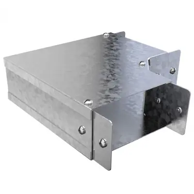 Read more on Trench SA2290T | 90 Degree Flat Top Cover Bend for 50x50mm Metal Cable Trunking, Galvanised