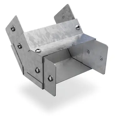 Read more on Trench SA3345I | 45 Degree Internal Cover Bend for 75x75mm Metal Cable Trunking, Galvanised