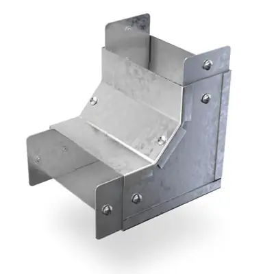 Read more on Trench SA3390I | 90 Degree Internal Cover Bend for 75x75mm Metal Cable Trunking, Galvanised