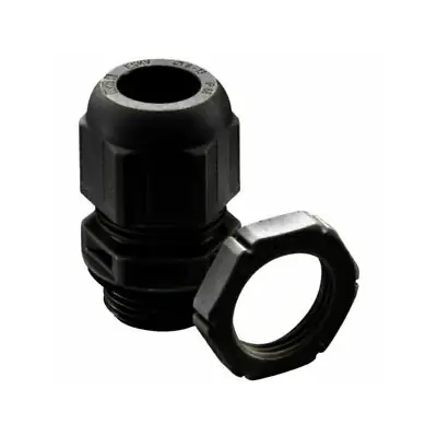 20571-2 Wiska 10100612 | Sprint GLP20+ 7.5-14mm IP68 Nylon Dome Top Cable Compression Gland with Locknut, Black (Pack of 10)