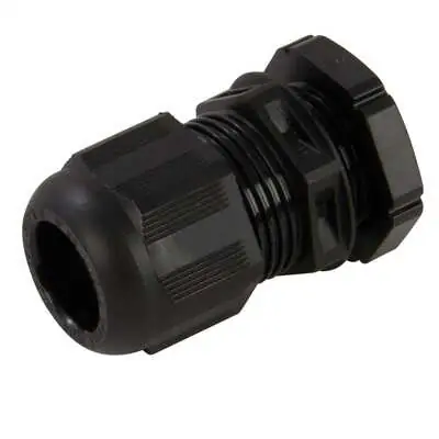 20571-3 Wiska 10100612 | Sprint GLP20+ 7.5-14mm IP68 Nylon Dome Top Cable Compression Gland with Locknut, Black (Pack of 10)