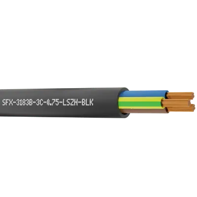 Read more on Securi-Flex SFX/3183B-3C-0.75-LSZH-BLK-U-100 | Power Cable Flexible 0.75mm 3 Core LSZH Black (100m)