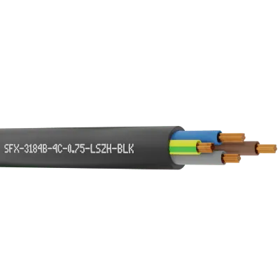 Read more on Securi-Flex SFX/3184B-4C-0.75-LSZH-BLK-U-100 | Power Cable Flexible 0.75mm 4 Core LSZH Black (100m)