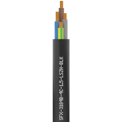 Securi-Flex SFX/3184B-4C-1.5-LSZH-BLK-U-100 | Power Cable Flexible 1.5mm 4 Core LSZH Black (100m)