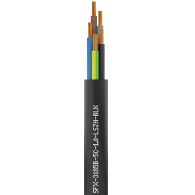 Securi-Flex SFX/3185B-5C-1.0-LSZH-BLK-U-100 | Power Cable Flexible 1.0mm 5 Core LSZH Black (100m)