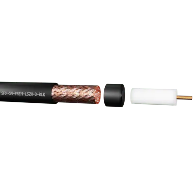 43678-2 Securi-Flex SFX/59-PREM-LSZH-D-BLK-100 | RG59 Cable Coaxial Dca Premium Black UV LSZH (100m)