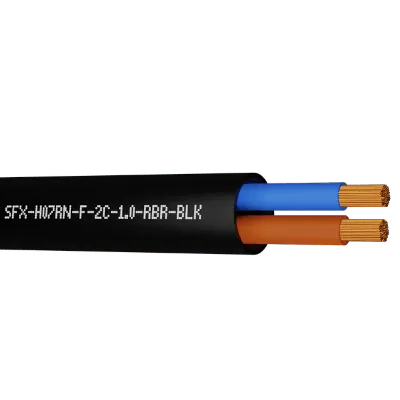 Read more on Securi-Flex SFX/H07RN-F-2C-1.0-RBR-BLK-1 | Power Cable Flexible 1mm 2 Core H07RN-F Rubber Black (1m)