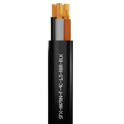 Read more on Securi-Flex SFX/H07RN-F-4C-1.5-RBR-BLK-1 | Power Cable Flexible 1.5mm 4 Core H07RN-F Rubber Black (1m)