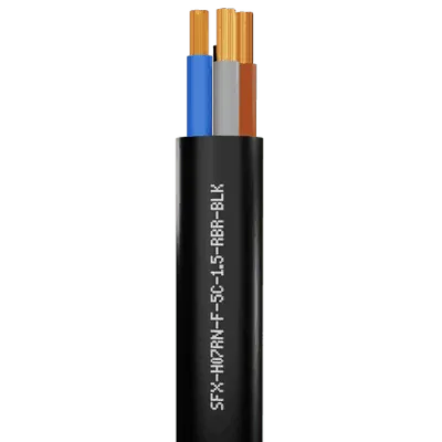 Read more on Securi-Flex SFX/H07RN-F-5C-1.5-RBR-BLK-1 | Power Cable Flexible 1.5mm 5 Core H07RN-F Rubber Black (1m)