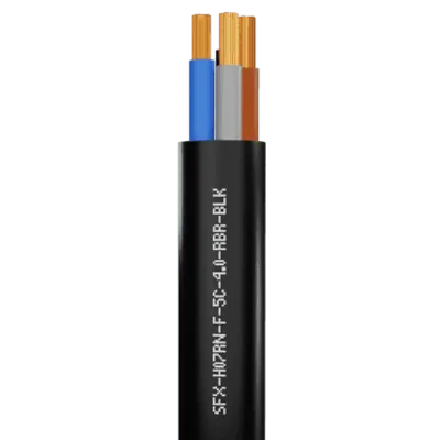 Read more on Securi-Flex SFX/H07RN-F-5C-4.0-RBR-BLK-1 | Power Cable Flexible 4.0mm 5 Core H07RN-F Rubber Black (1m)