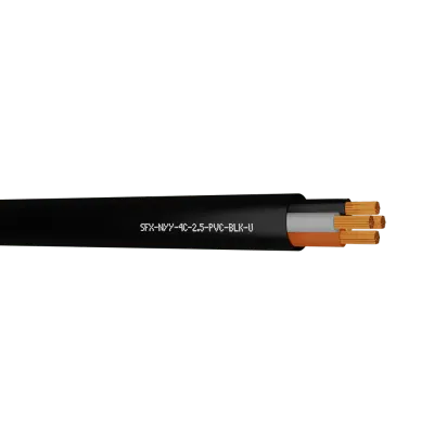 Read more on Securi-Flex SFX/NYY-4C-2.5-PVC-BLK-U-1 | NYY-J Cable 2.5mm 4 Core PVC Black (1m)