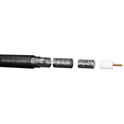 Securi-Flex SFX/RG6-QS-LSZH-BLK-100 | RG6 Coaxial Cable Quad Shield Black UV LSZH (100m)