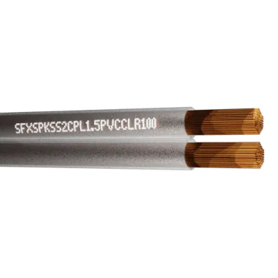 44857 Securi-Flex SFX/SPK-SS-2C-PL-1.5-PVC-CLR-100 | Speaker Cable Secure Sound 2 Core OFC 1.5mm Parallel Gold PVC Clear (100m)