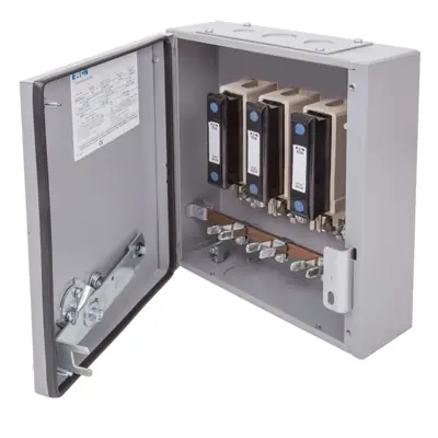 25720-2 Eaton 60KXTNC2F | Exel 2 351x310x173mm 63A 415V 3 Pole + Neutral Metal Fused Switch Disconnector, Grey