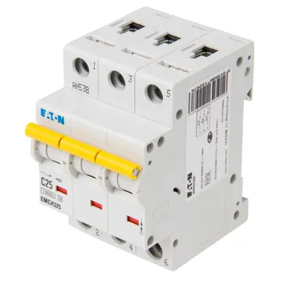Read more on Eaton EMCH325 | Memshield 3 25A 10kA Type C Triple Pole SP MCB