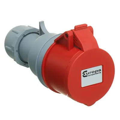 Read more on Europa IS324N | 415V 32A 3 Pole + E IP44 Mains In-Line Industrial Socket, Red