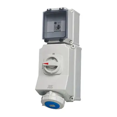 thumbnail image 2 of ESR 63A Switched Interlock Socket & Plug – 3 Pin, 2P+E, IP67, 240V, Blue 2 of 3