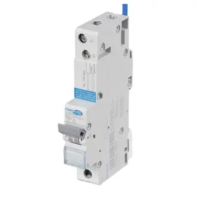 Hager ADB445U | 45A 30mA 10kA B Curve Type A Single Pole SP RCBO