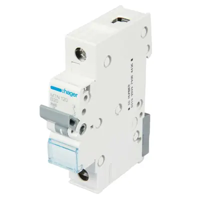 Read more on Hager MTN120 | 20A 6kA Type B Single Pole MCB