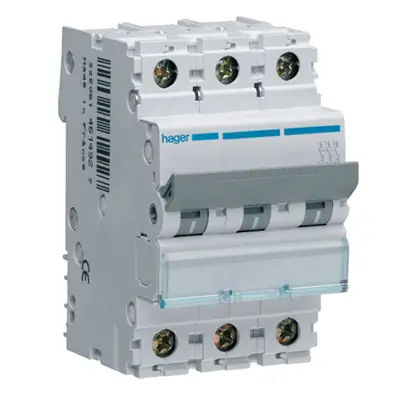 Read more on Hager NCN320N | 20A 10kA Type C Triple Pole TP MCB