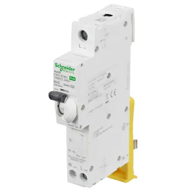 23245-2 Schneider Electric A9D56845 | Acti9 iC60H 45A 30mA 10kA Single Pole + Neutral SPN Type B RCBO