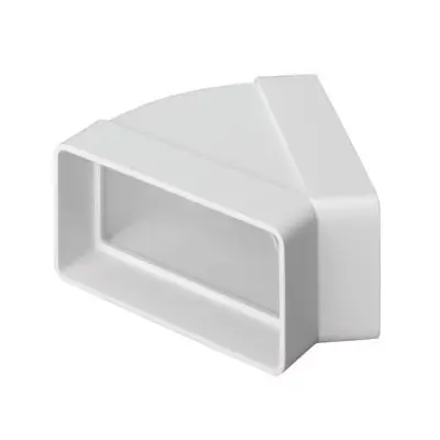 Read more on National Ventilation MONV227 | Monsoon 110x54mm Horizontal 45 Degree Angle Bend for System 100, White