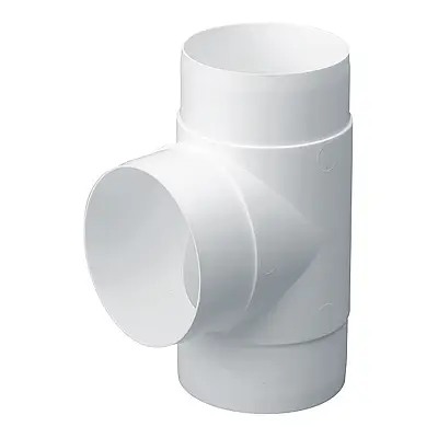 Read more on National Ventilation MONV302 | Monsoon 100mm Equal T Piece Connector for Round Pipe, White