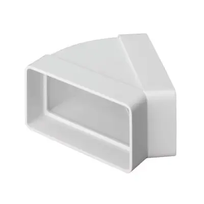Read more on National Ventilation MONV5616 | Monsoon 204x60mm Horizontal 45 Degree Angle Bend for System 125, White