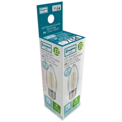40269-2 Crompton Lamps 7154 | LED Candle Lamp Dimmable ES-E27 5W 2700K