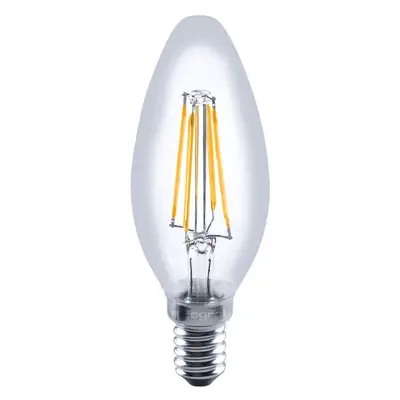 Read more on Integral LED ILCANDE14D050 | 4.5w 2700k 470lm E14 Glass LED Dimmable Filament Candle Lamp (Light Bulb), Warm White