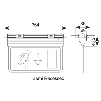 21099-2 Ansell AE3LED 3M W | Eagle 3-In-1 2.5W 6500K IP20 LED Emergency Exit Sign Maintained / Non-Maintained, White