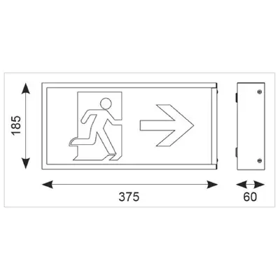 37413-2 Ansell AWAT 1 | Watchman 3W 6500K LED IP20 Lithium Emergency Exit Box Maintained / Non-Maintained, White Steel