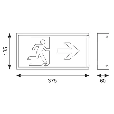 21101-2 Ansell AWLED 3M | Watchman 3W 6000K IP20 LED Emergency Exit Sign Box & Legends Maintained / Non-Maintained, White Steel