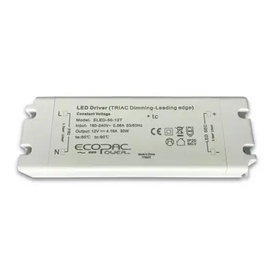 Read more on Integral LED ELED-50-12T | Ecopac Power 50W 12V DC 180-240V AC IP20 Triac Dimmable Constant Voltage Driver