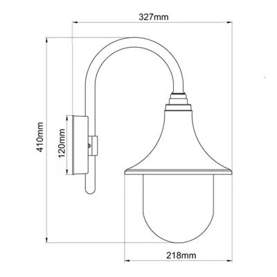 KSR KSR1150BLK | Morros 23W E27 IP44 Polycarbonate Wall Lantern, Black