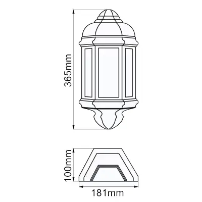 KSR KSR1151WHT | Manta 10W 4000K 400lm IP44 LED Polycarbonate Half Wall Lantern, White