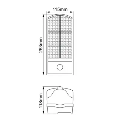 KSR KSR1156BLK | Vigo 7W 4000K 600lm IP44 LED Bulkhead with PIR, Black
