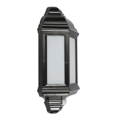 34804-2 KSR KSR1157BLK | Manta 10W 4000K 400lm IP44 LED Polycarbonate Half Wall Lantern with Dimming Sensor, Black