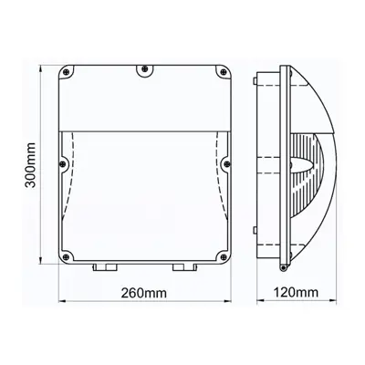 34810-2 KSR KSR1167BLK | Siena 30W 4000K 2031lm IP65 LED Emergency Wall Pack, Black