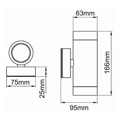 36495-2 KSR KSR1291 | Tulua 35W GU10 IP65 Up & Down Wall Light, Stainless Steel