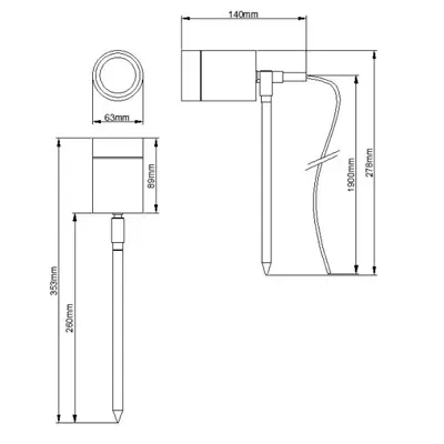 36496-2 KSR KSR1292 | Tulua 35W GU10 IP65 Single Spike Spot Light, Stainless Steel