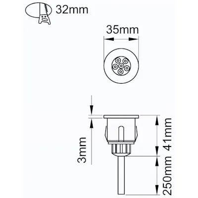 49110-2 KSR KSR1293BLU | Ground Light Recessed LED Light Cabello IP65 0.5W Blue LED